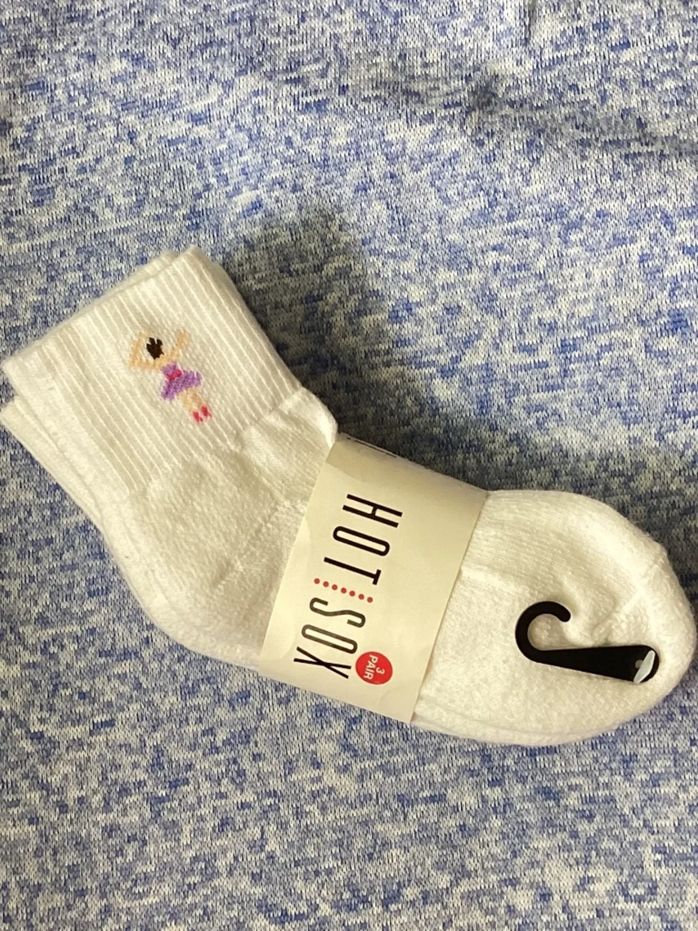 Hot Sox Ballerina BALLET Slippers Ankle Socks DANCE Kids 6-8 1/2 NEW 3 Pairs